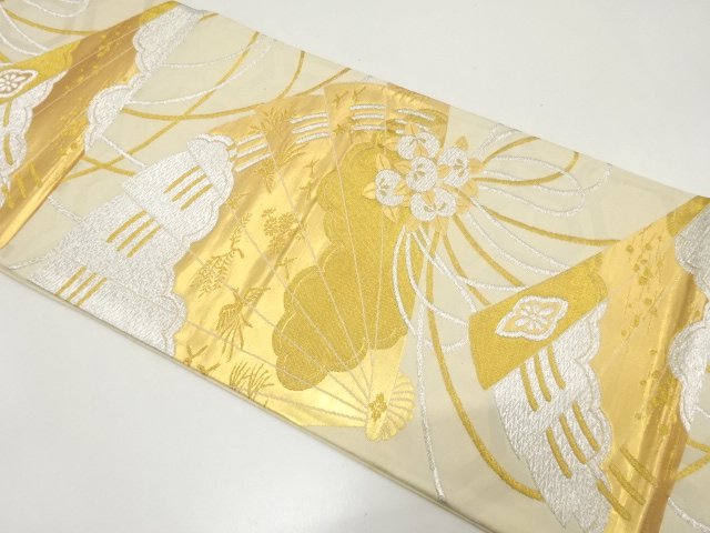 JAPANESE KIMONO / ANTIQUE FUKURO OBI (MATERIALS) / WOVEN- TACHIBANA / 